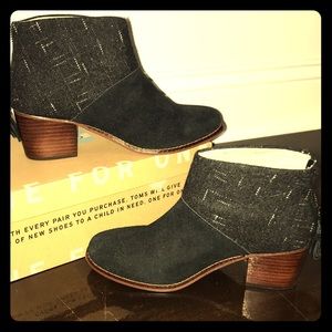 Toms Suede/Wool booties. Size 7. EUC!